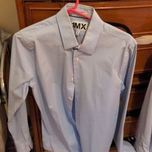Express M men's light blue dress shirt